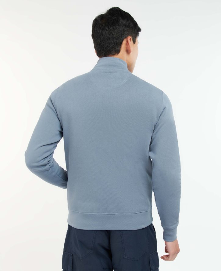 roupas Barbour moletom barbur rothley com meio zíper agave verde homens NH44421052