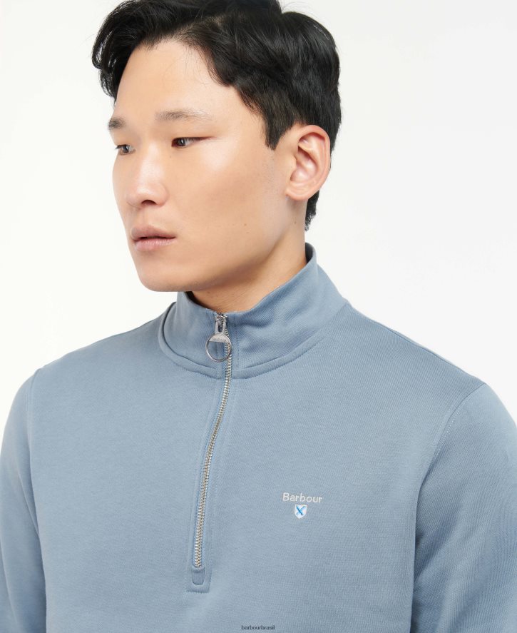 roupas Barbour moletom barbur rothley com meio zíper agave verde homens NH44421052