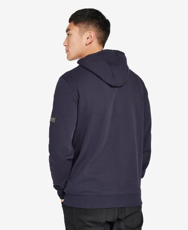 roupas Barbour moletom com capuz hoxton meio zíper céu noturno homens NH44421064