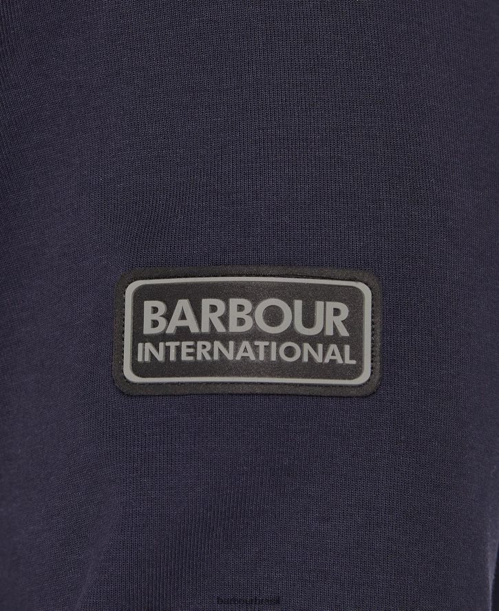 roupas Barbour moletom com capuz hoxton meio zíper céu noturno homens NH44421064