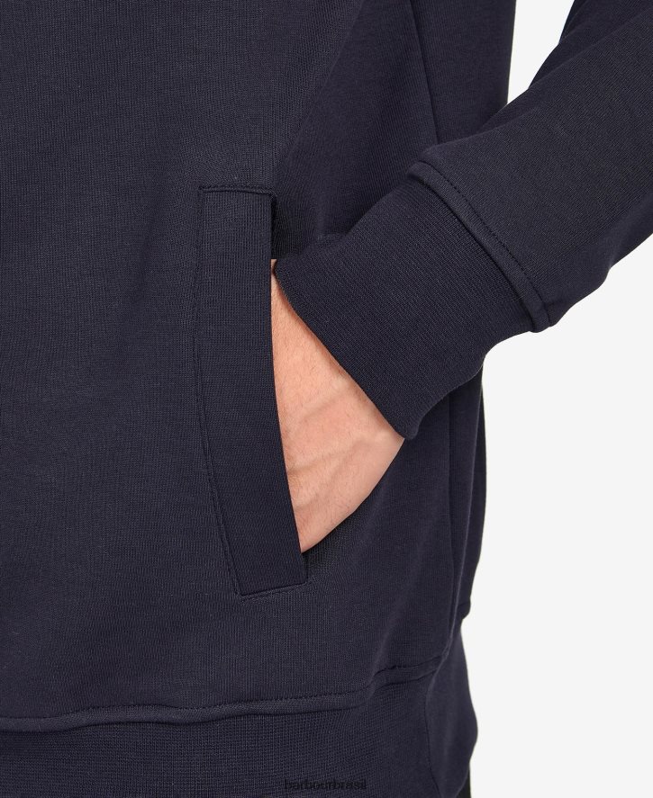 roupas Barbour moletom com capuz hoxton meio zíper céu noturno homens NH44421064
