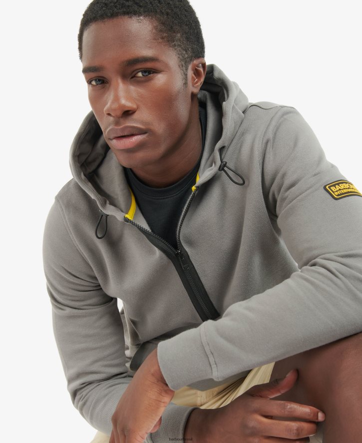 roupas Barbour moletom com capuz meio zíper preto homens NH44421070