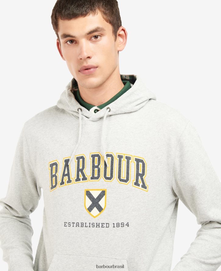 roupas Barbour moletom com logo linacre Margarida cinzenta homens NH44421027