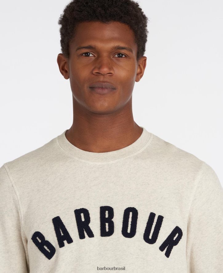 roupas Barbour moletom com logotipo de preparação Margarida cinzenta homens NH44421014