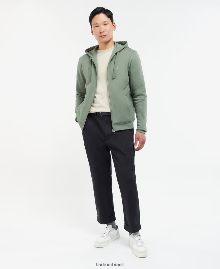 roupas Barbour moletom com zíper wallington Margarida cinzenta homens NH44421051