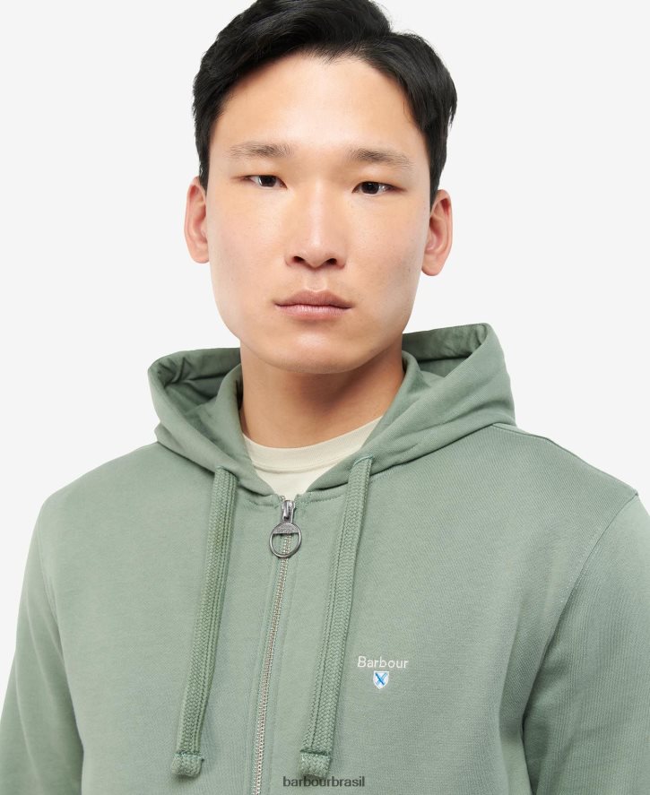 roupas Barbour moletom com zíper wallington Margarida cinzenta homens NH44421051