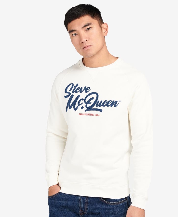 roupas Barbour moletom gráfico holts sussurro branco homens NH44421063