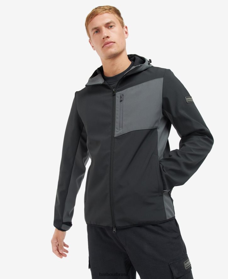 roupas Barbour jaqueta mercian shell & fleece preto clássico homens NH44421134
