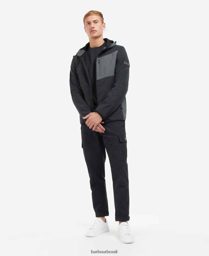 roupas Barbour jaqueta mercian shell & fleece preto clássico homens NH44421134