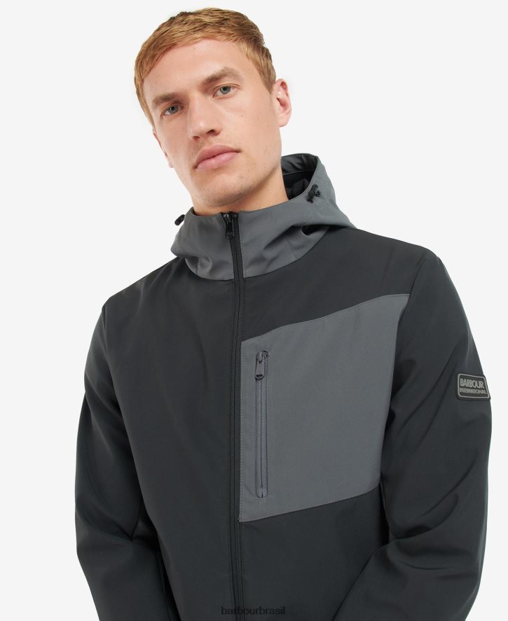 roupas Barbour jaqueta mercian shell & fleece preto clássico homens NH44421134