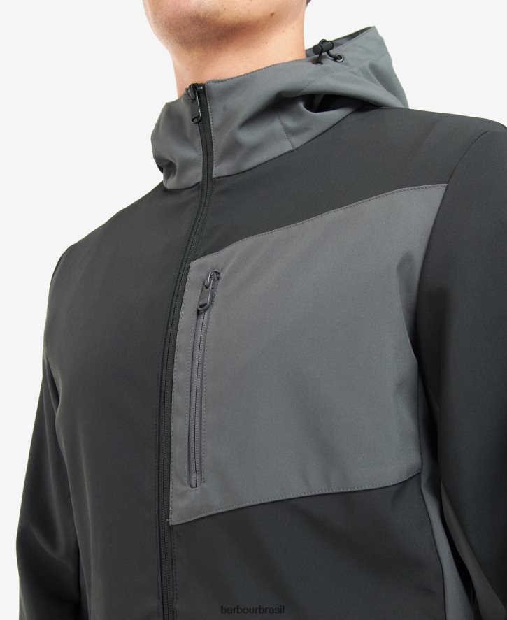 roupas Barbour jaqueta mercian shell & fleece preto clássico homens NH44421134