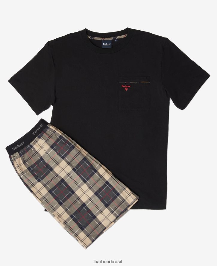 roupas Barbour conjunto de pijama de baile tartã marinho de verão homens NH44421240