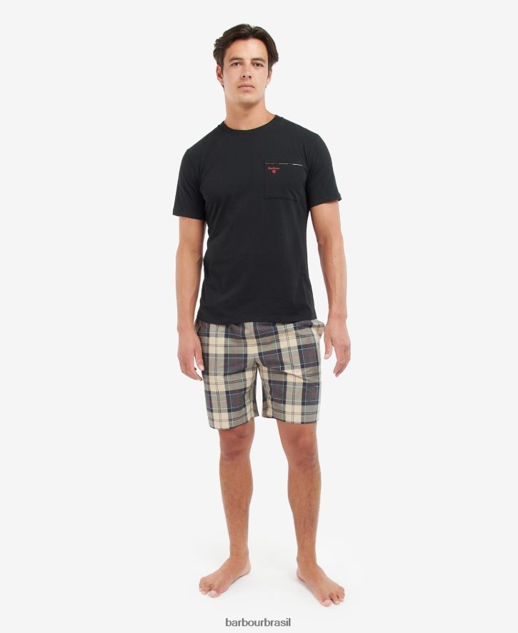 roupas Barbour conjunto de pijama de baile tartã marinho de verão homens NH44421240