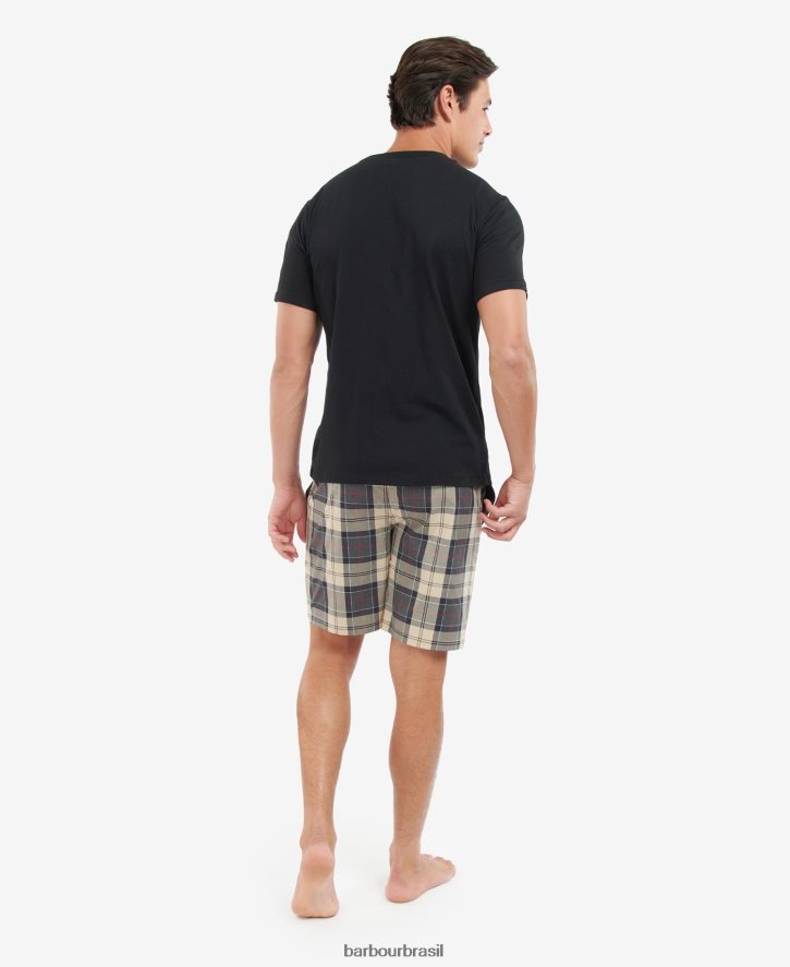 roupas Barbour conjunto de pijama de baile tartã marinho de verão homens NH44421240