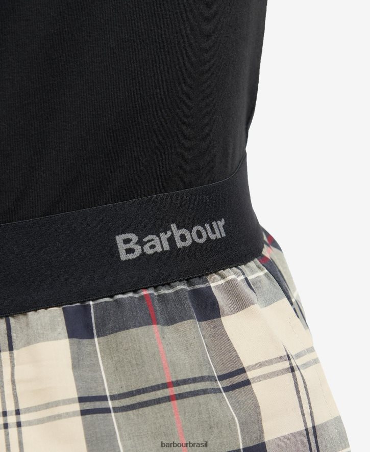 roupas Barbour conjunto de pijama de baile tartã marinho de verão homens NH44421240