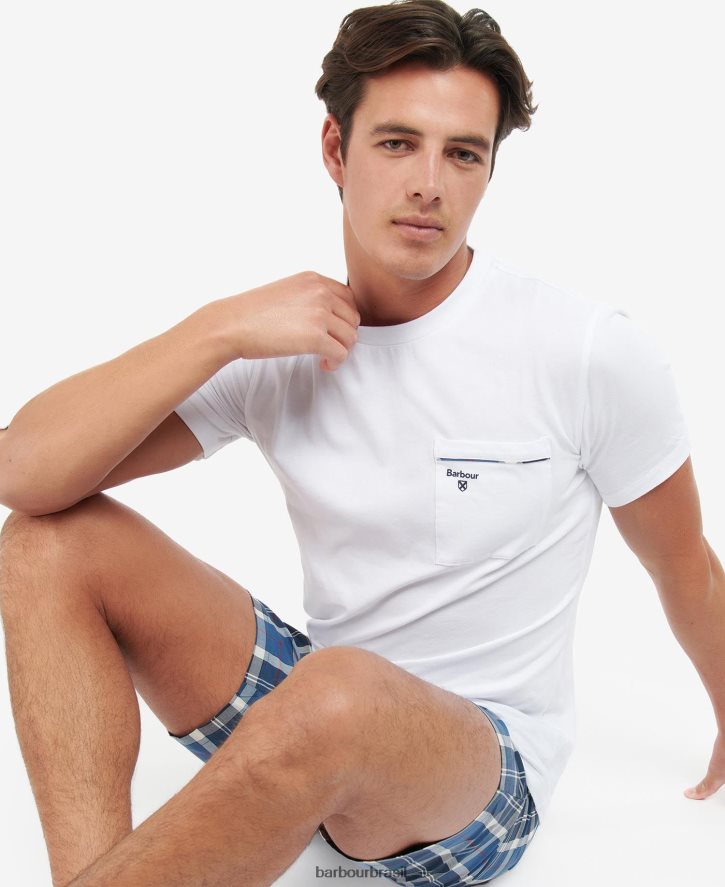 roupas Barbour conjunto de pijama de baile tartã marinho de verão homens NH44421243