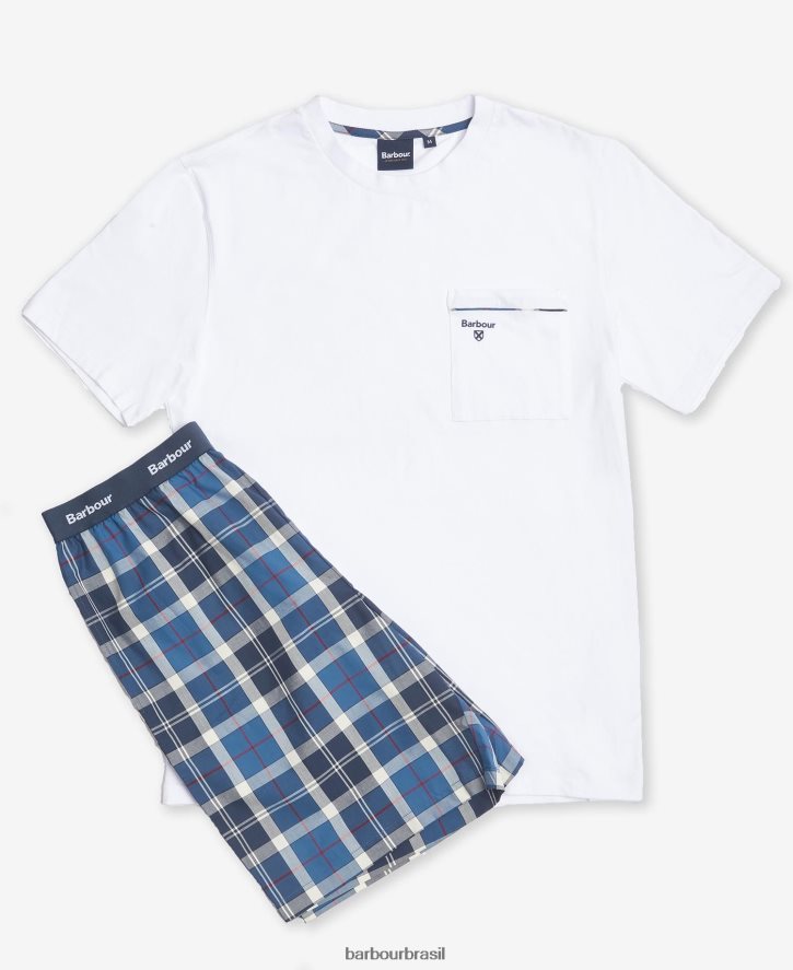 roupas Barbour conjunto de pijama de baile tartã marinho de verão homens NH44421243