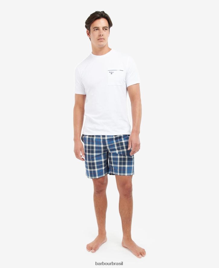 roupas Barbour conjunto de pijama de baile tartã marinho de verão homens NH44421243