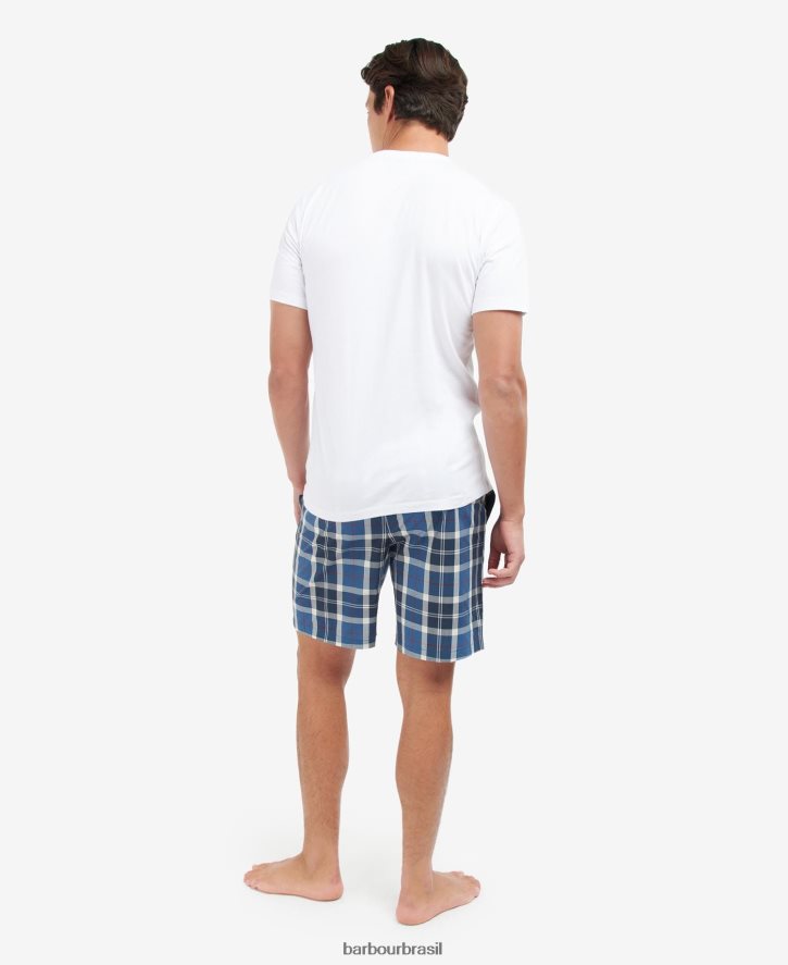 roupas Barbour conjunto de pijama de baile tartã marinho de verão homens NH44421243