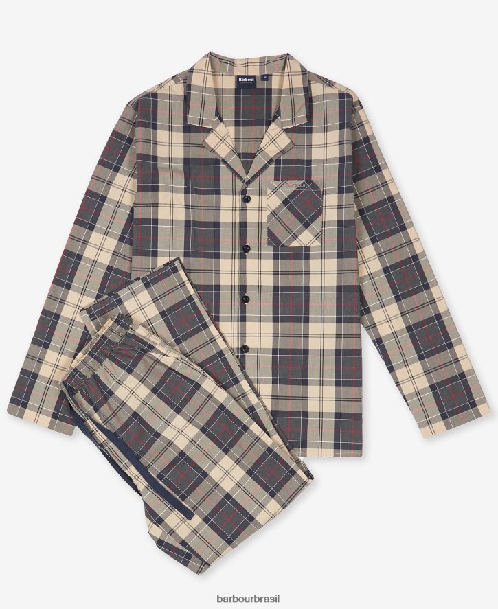roupas Barbour conjunto pijama carlisle tartã marinho de verão homens NH44421242
