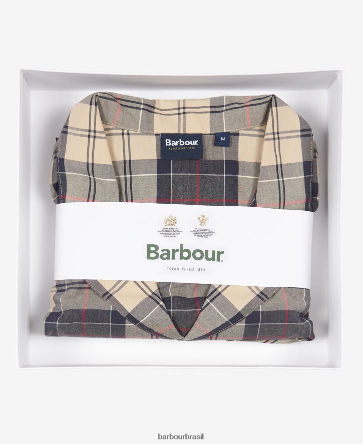 roupas Barbour conjunto pijama carlisle tartã marinho de verão homens NH44421242