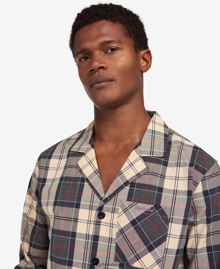 roupas Barbour conjunto pijama carlisle tartã marinho de verão homens NH44421242