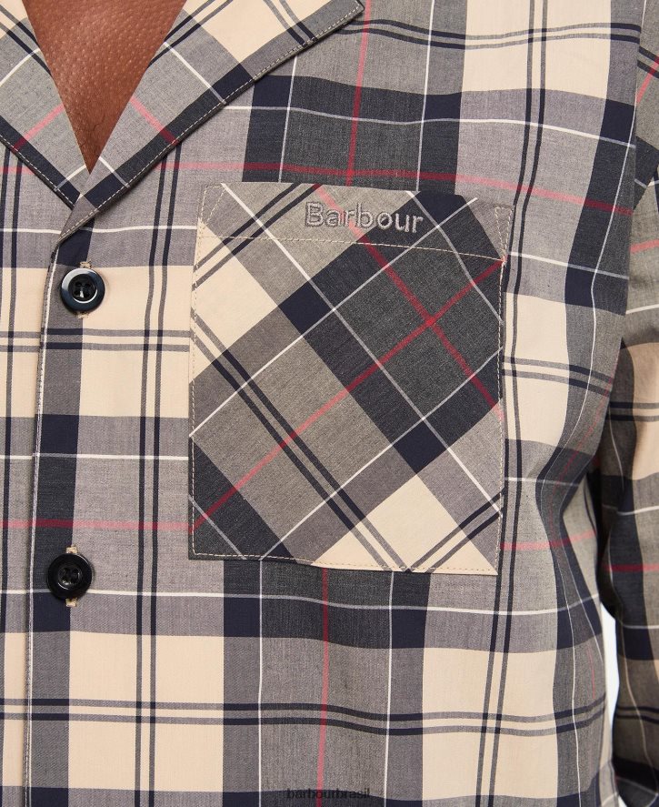 roupas Barbour conjunto pijama carlisle tartã marinho de verão homens NH44421242