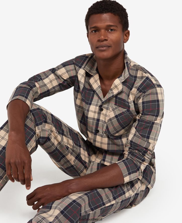 roupas Barbour conjunto pijama carlisle tartã marinho de verão homens NH44421242