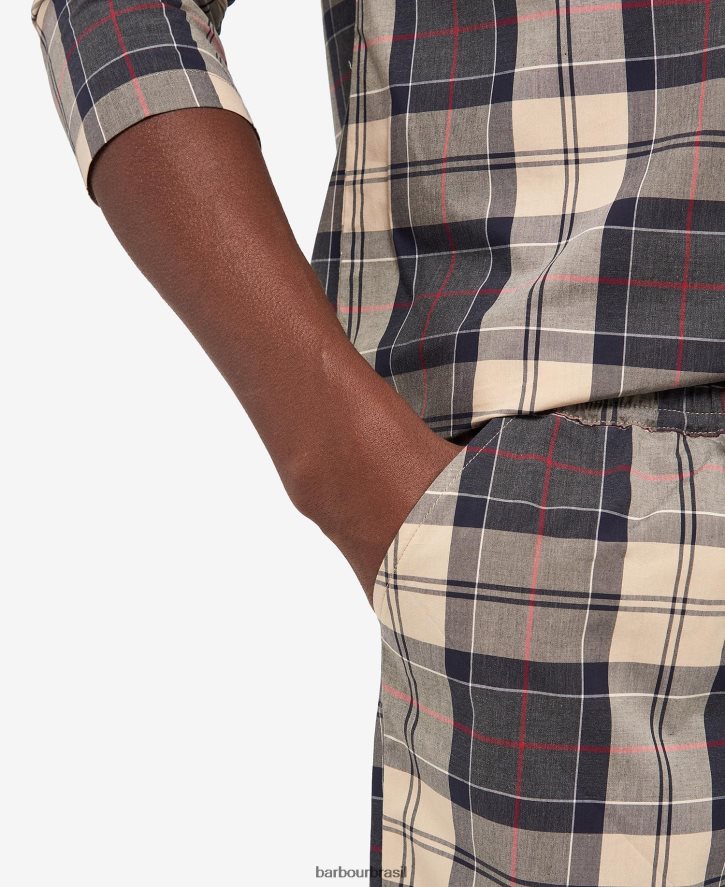 roupas Barbour conjunto pijama carlisle tartã marinho de verão homens NH44421242