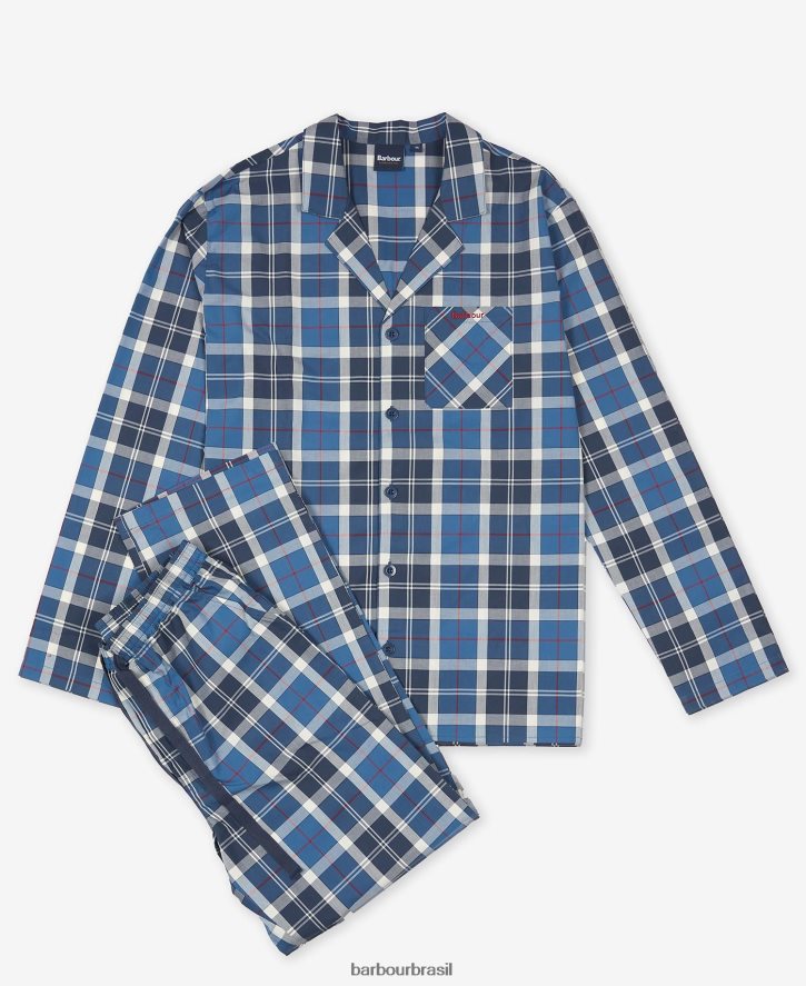 roupas Barbour conjunto pijama carlisle tartã marinho de verão homens NH44421244