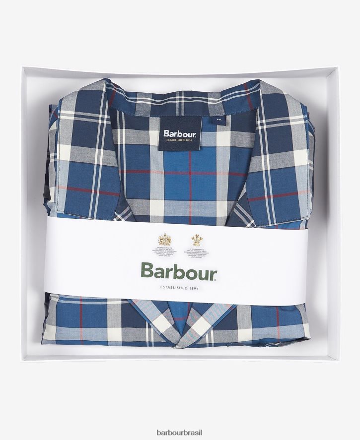 roupas Barbour conjunto pijama carlisle tartã marinho de verão homens NH44421244