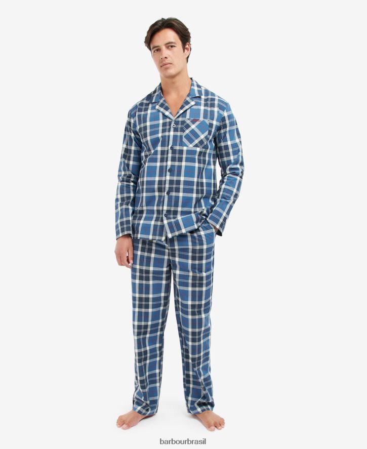 roupas Barbour conjunto pijama carlisle tartã marinho de verão homens NH44421244
