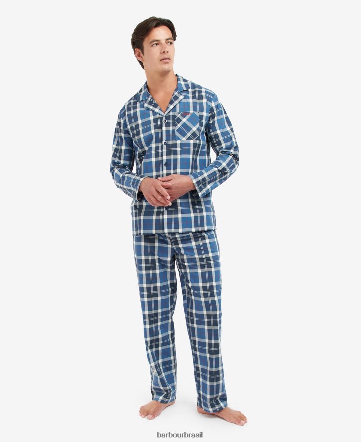 roupas Barbour conjunto pijama carlisle tartã marinho de verão homens NH44421244