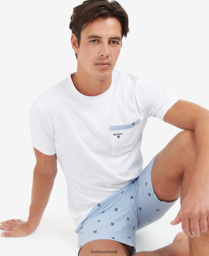 roupas Barbour conjunto pijama hilson azul clássico homens NH44421239