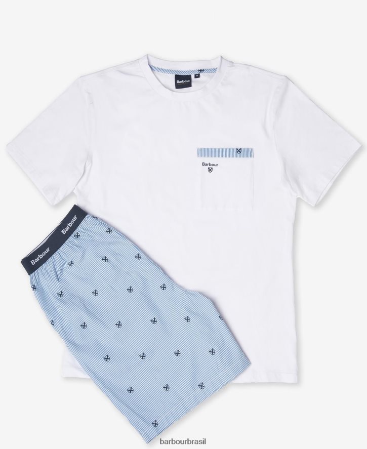 roupas Barbour conjunto pijama hilson azul clássico homens NH44421239