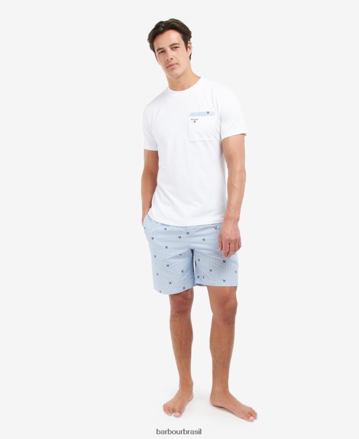 roupas Barbour conjunto pijama hilson azul clássico homens NH44421239