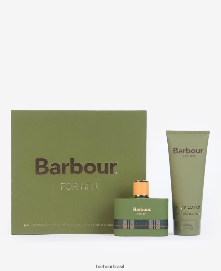 acessórios Barbour para seu conjunto de presentes de dupla de perfume para férias verde clássico mulheres NH44422414
