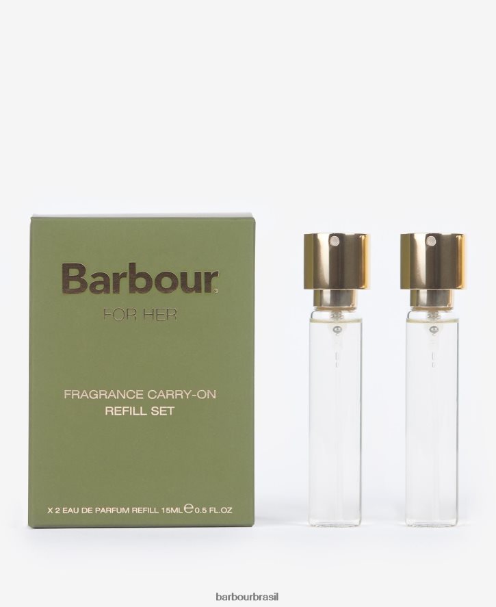 acessórios Barbour seu conjunto de recarga de tamanho de viagem de perfume verde clássico mulheres NH44422412