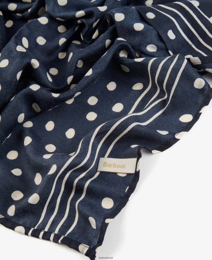acessórios Barbour caftan de praia de bolinhas marinho clássico mulheres NH44422460