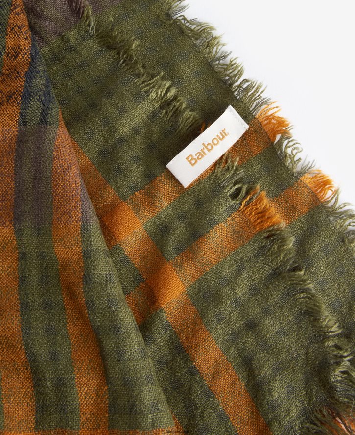 acessórios Barbour envoltório de tartã de fé trincheira/marinha mulheres NH44422450