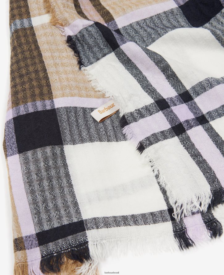 acessórios Barbour envoltório de tartã de fé trincheira/marinha mulheres NH44422457