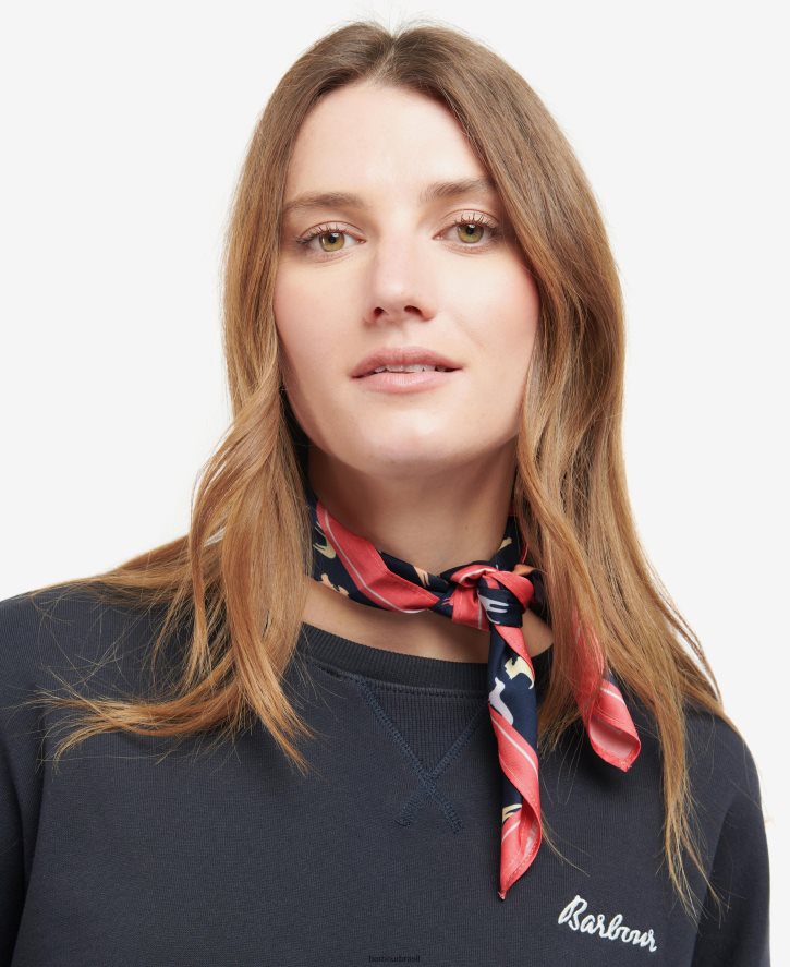acessórios Barbour lenço quadrado com estampa de cachorro azul marinho/cachorro mulheres NH44422451