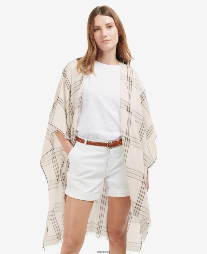 acessórios Barbour lenço xadrez jade sussurro branco mulheres NH44422445
