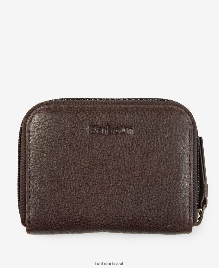 acessórios Barbour bolsa de couro laire marrom escuro mulheres NH44422397