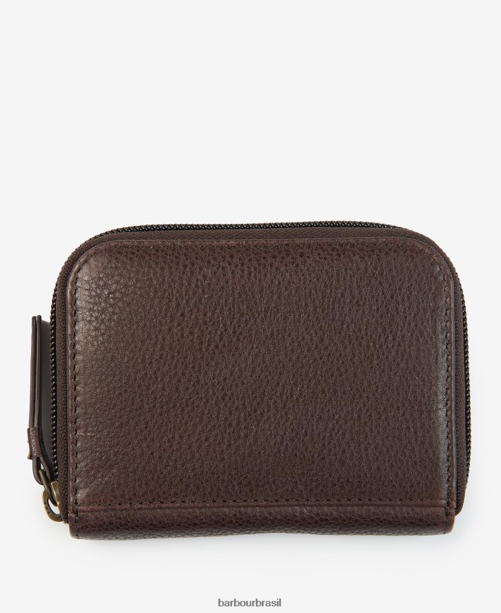 acessórios Barbour bolsa de couro laire marrom escuro mulheres NH44422397