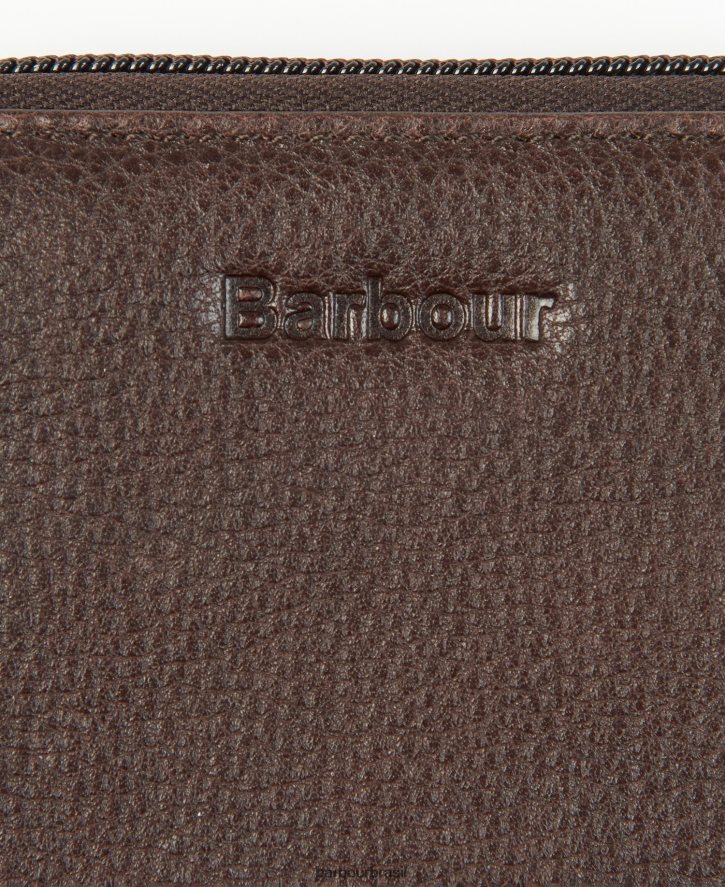 acessórios Barbour bolsa de couro laire marrom escuro mulheres NH44422397