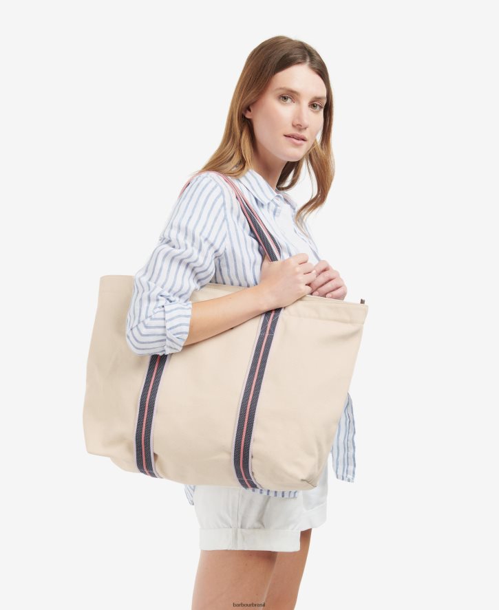 acessórios Barbour bolsa de praia madison cru mulheres NH44422386