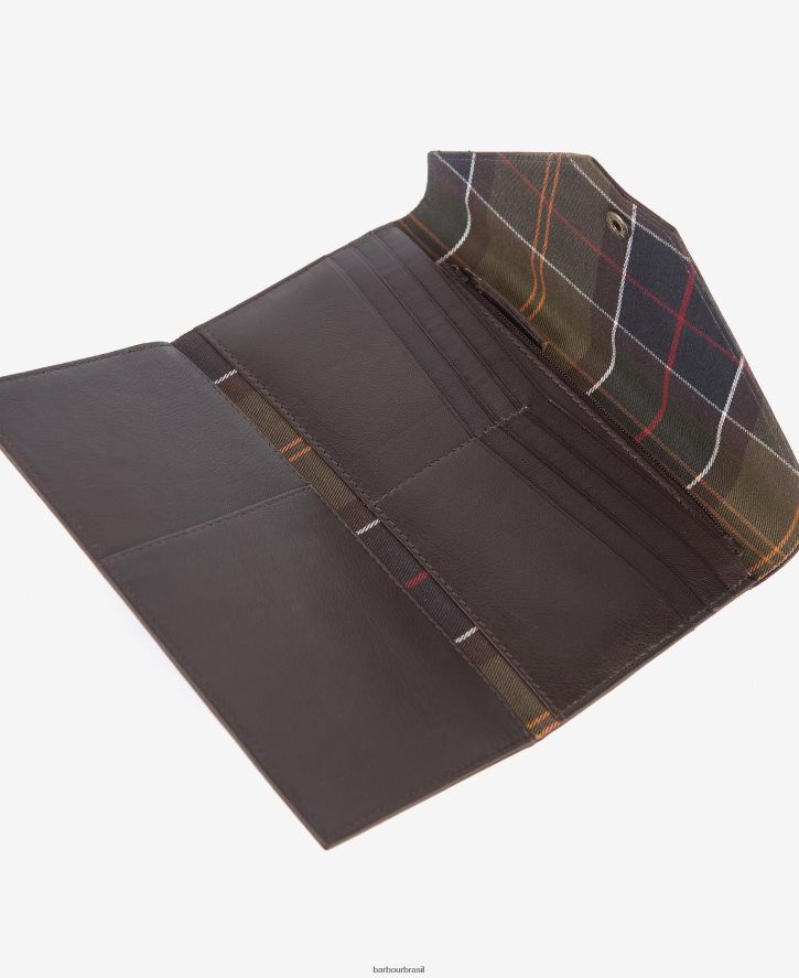 acessórios Barbour bolsa de viagem de couro marrom mulheres NH44422398