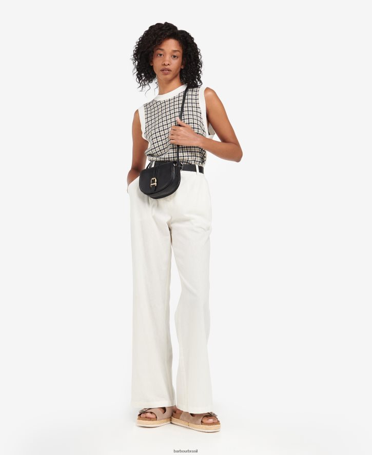 acessórios Barbour bolsa sela couro laire marrom escuro mulheres NH44422403