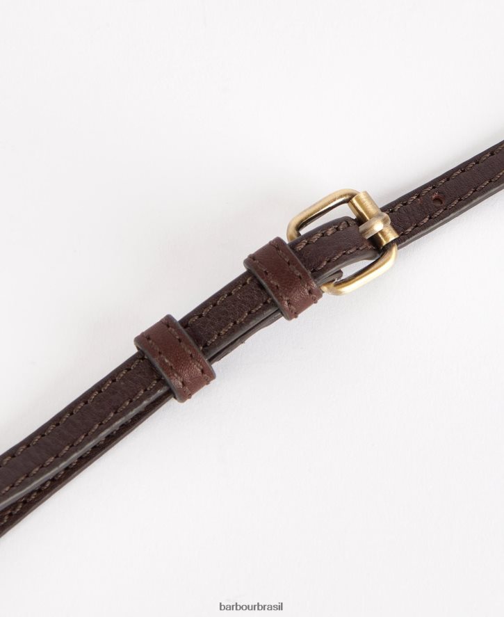 acessórios Barbour bolsa sela couro laire marrom escuro mulheres NH44422405